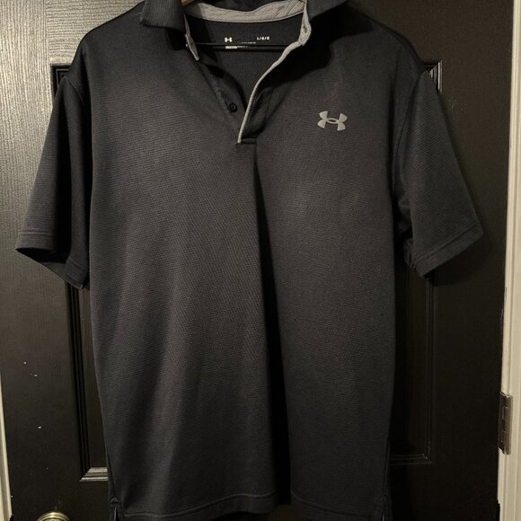 Mens Under Armour Lightweight Black Short Sleeve Polo - Picture 1 of 3